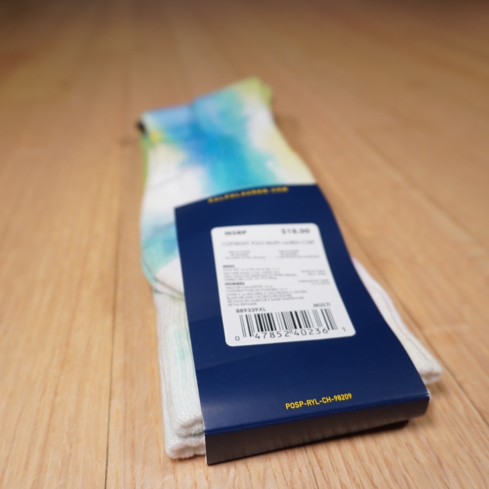 Polo Ralph Lauren 1 Pair Tie-Dye Size XL 13-16 Brand New - Picture 7 of 7